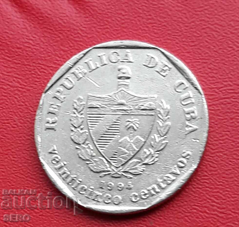 Cuba - 25 Centavos 1994 with price 0.31 BGN | € 0.16 Cuba - 25 Centavos 1994 with price 0.31 BGN | € 0.16