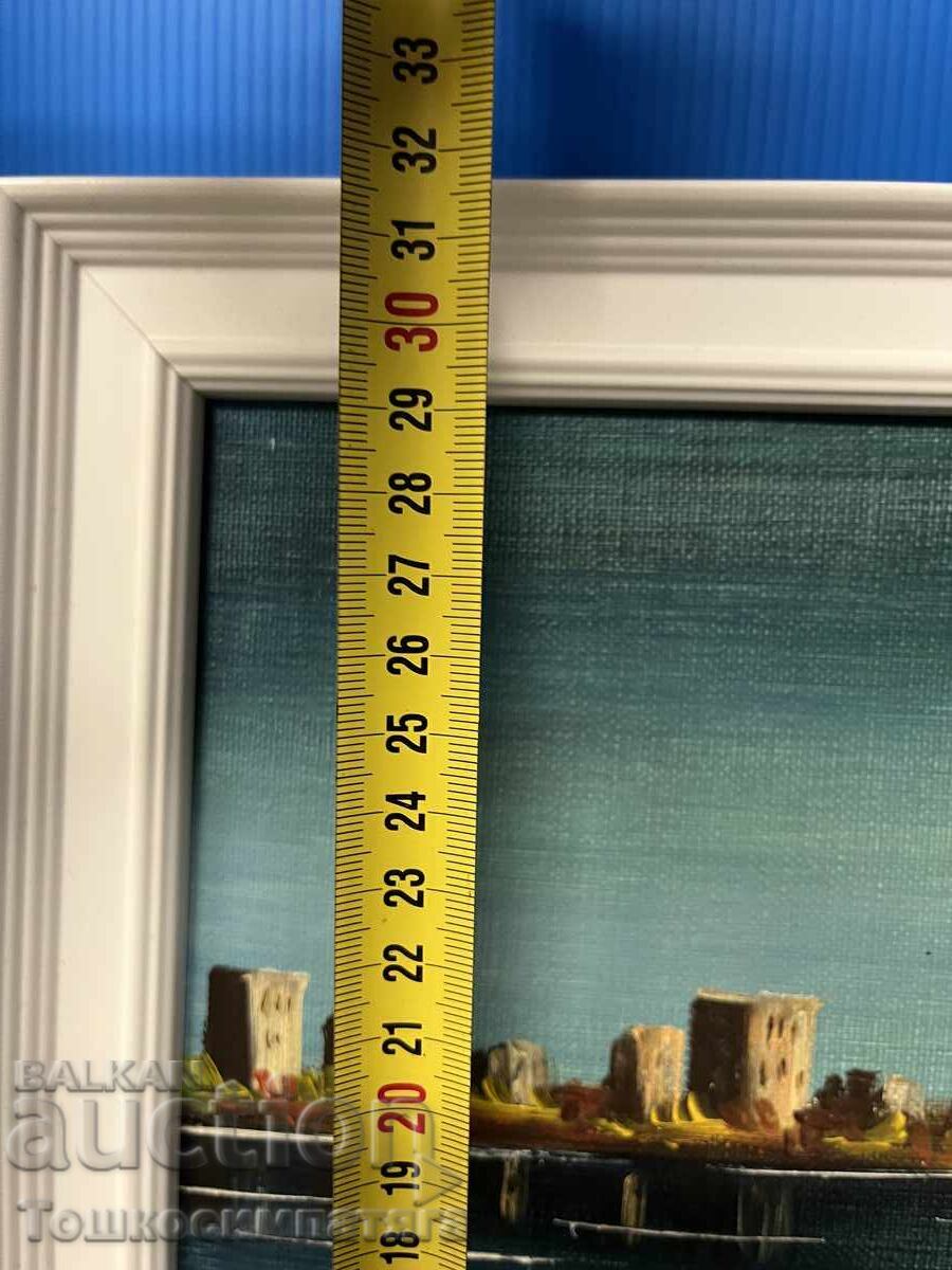 Ελαιογραφία σε καμβά - Θαλασσινό τοπίο, ηλιοβασίλεμα - 5