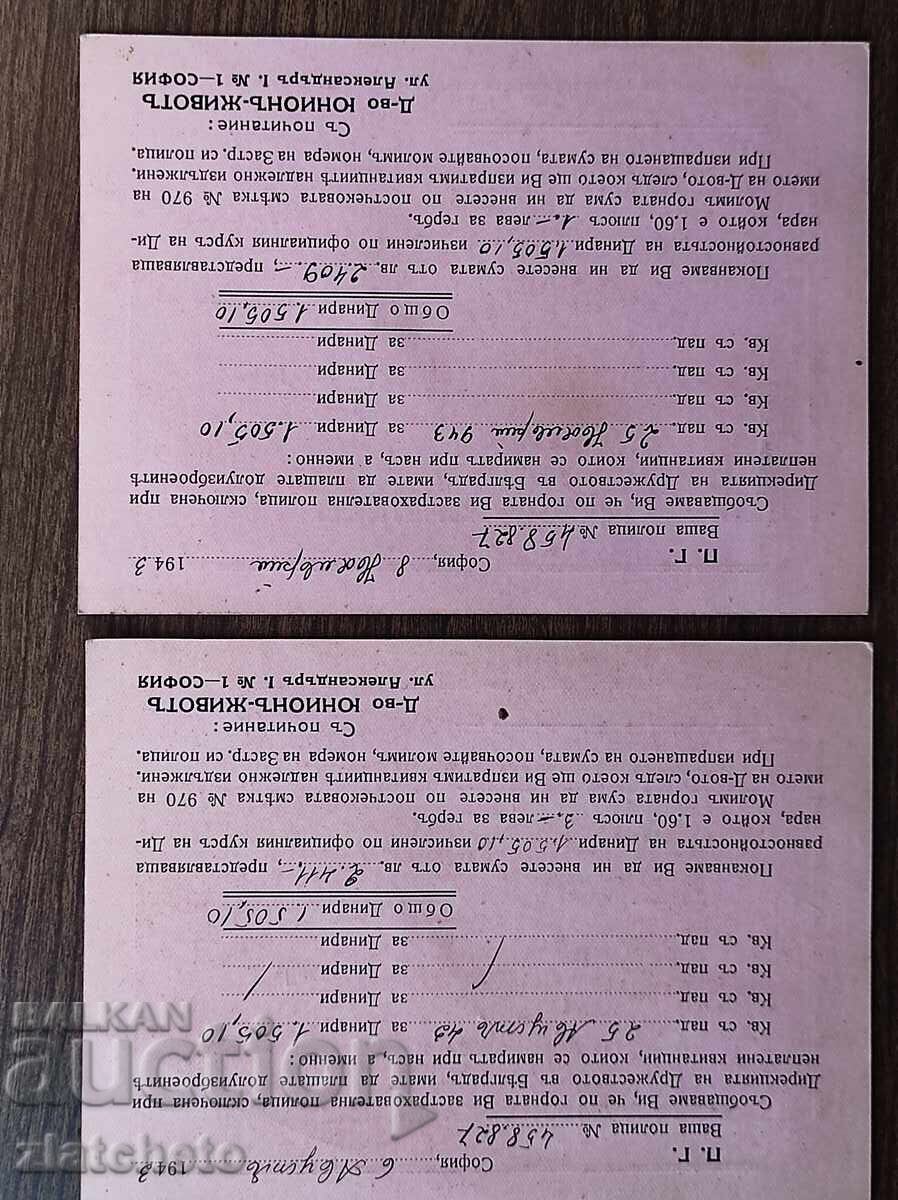 Δύο Ταχυδρομικές Κάρτες - με τιμή 50.00 BGN | € 25.56 Δύο Ταχυδρομικές Κάρτες - με τιμή 50.00 BGN | € 25.56