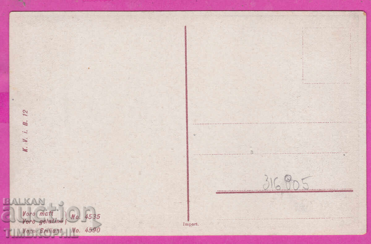 316805 / Chestita Vi Nova Godina 1910-20 κρασί γυναίκα άνδρας №4535 με τιμή 8.00 BGN | € 4.09