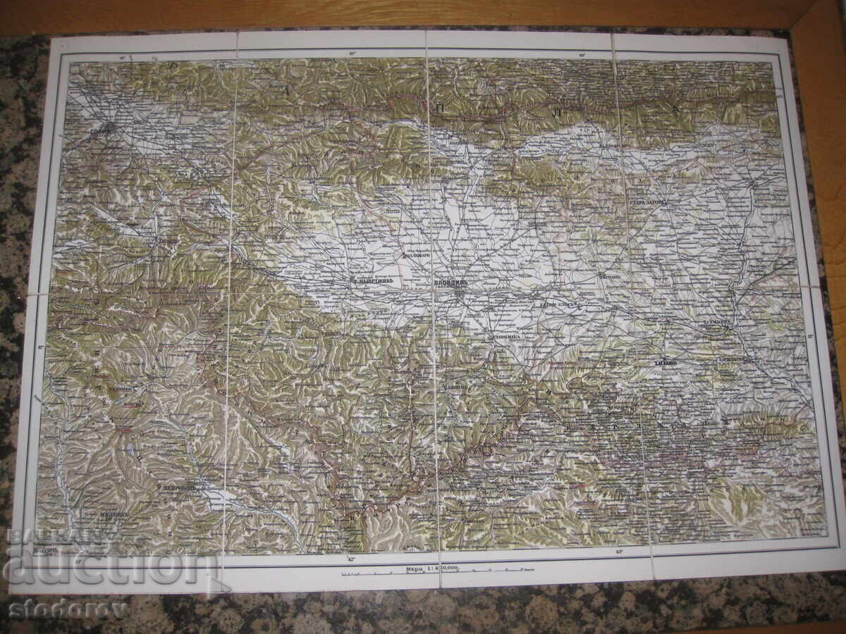 Hartă a Bulgariei cu țările învecinate din anul 1892 - 7