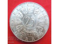 25 Schillings Austria Silver 1957-QUALITY-