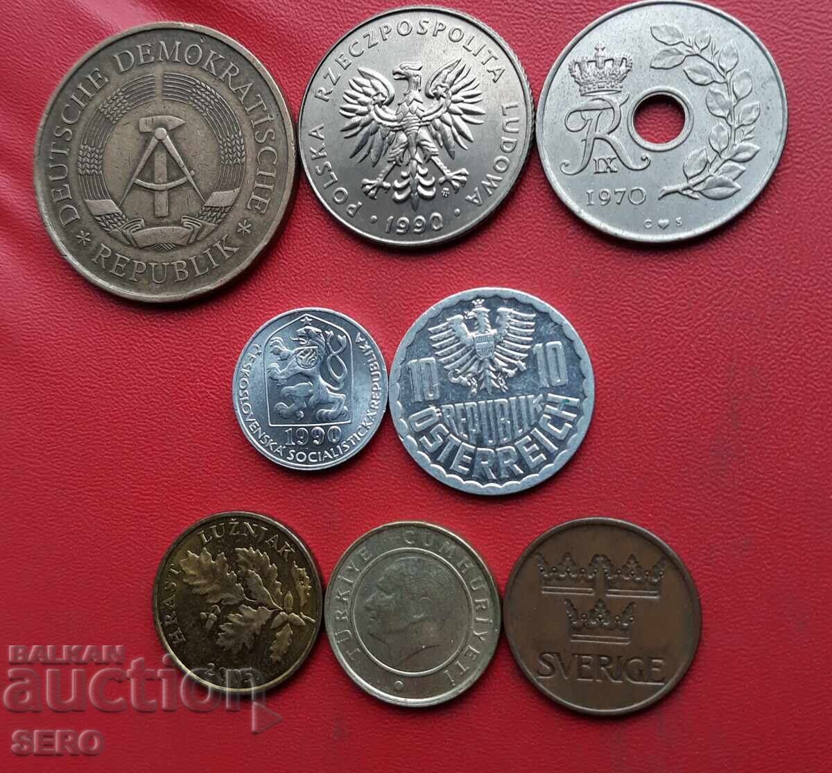 Mixed lot of 8 coins with price 1.01 BGN | € 0.52 Mixed lot of 8 coins with price 1.01 BGN | € 0.52