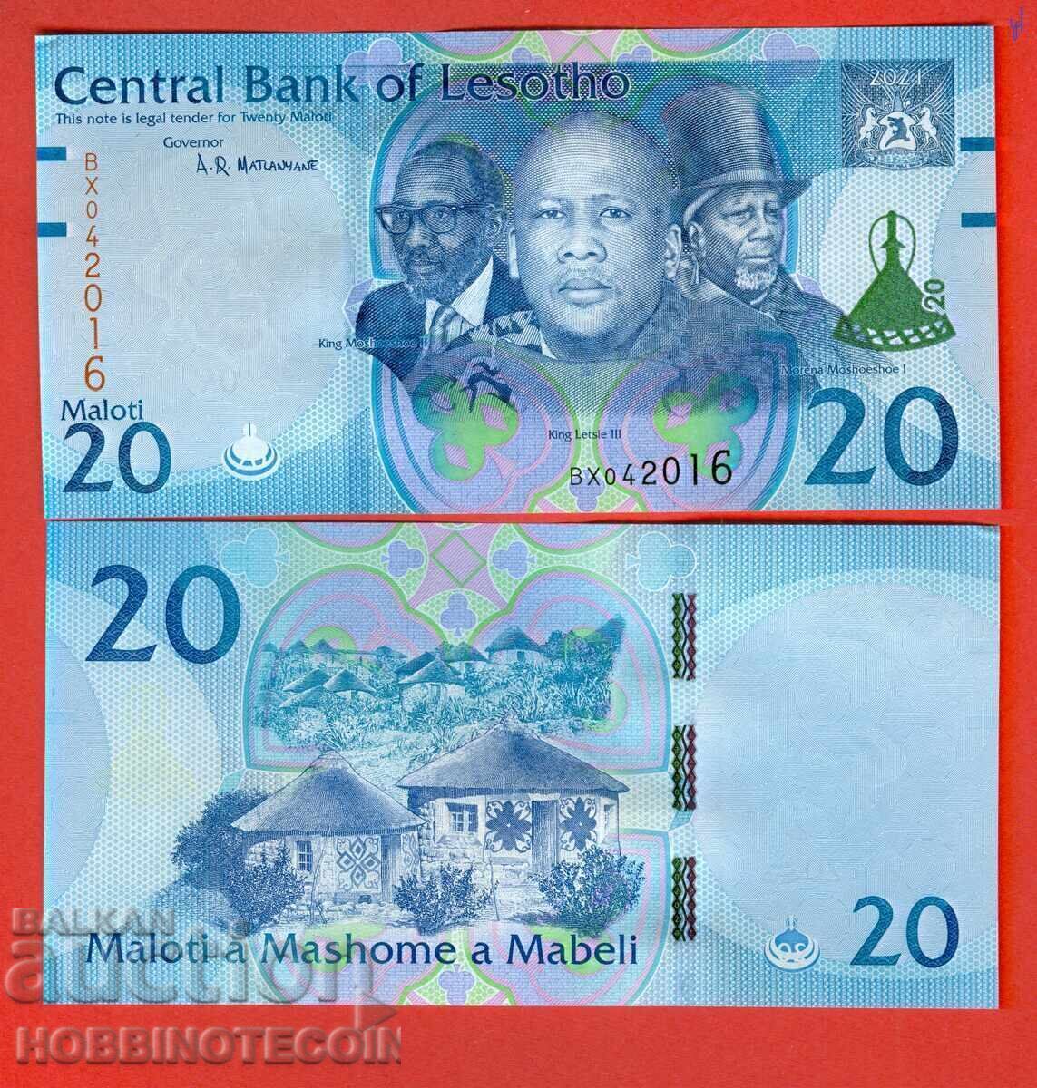 LESOTHO 20 issue - issue 2021 NEW UNC