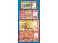 Lebanon 4 pieces lot 1000 5000 10000 20000 UNC New