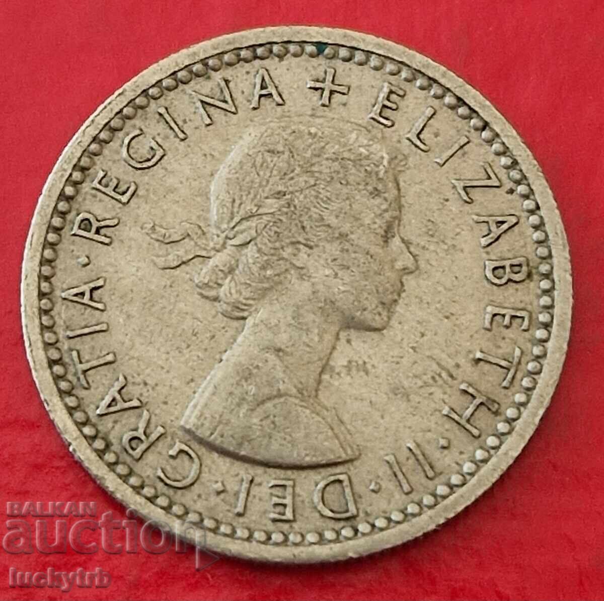 6 pence 1960 - Marea Britanie cu preț 1.30 BGN | € 0.66