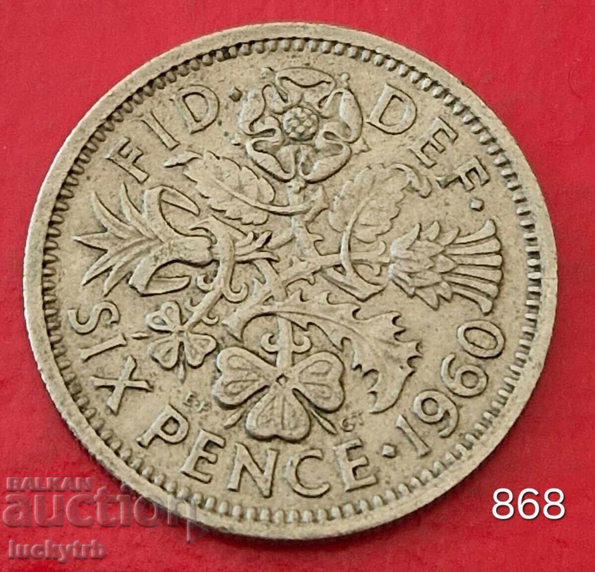 6 pence 1960 - Marea Britanie