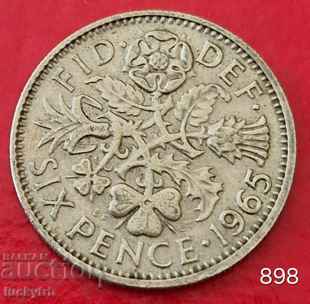 6 pence 1965 - Regatul Unit