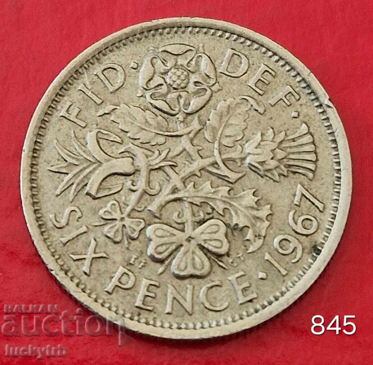 6 пенса 1967 - Великобритания 6 пенса 1967 - Великобритания