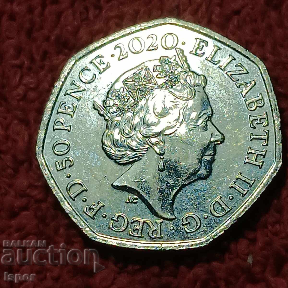 Ηνωμένο Βασίλειο 50 πένες Brexit 2020 με τιμή 10.00 BGN | € 5.11