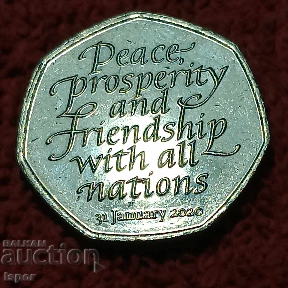 Ηνωμένο Βασίλειο 50 πένες Brexit 2020