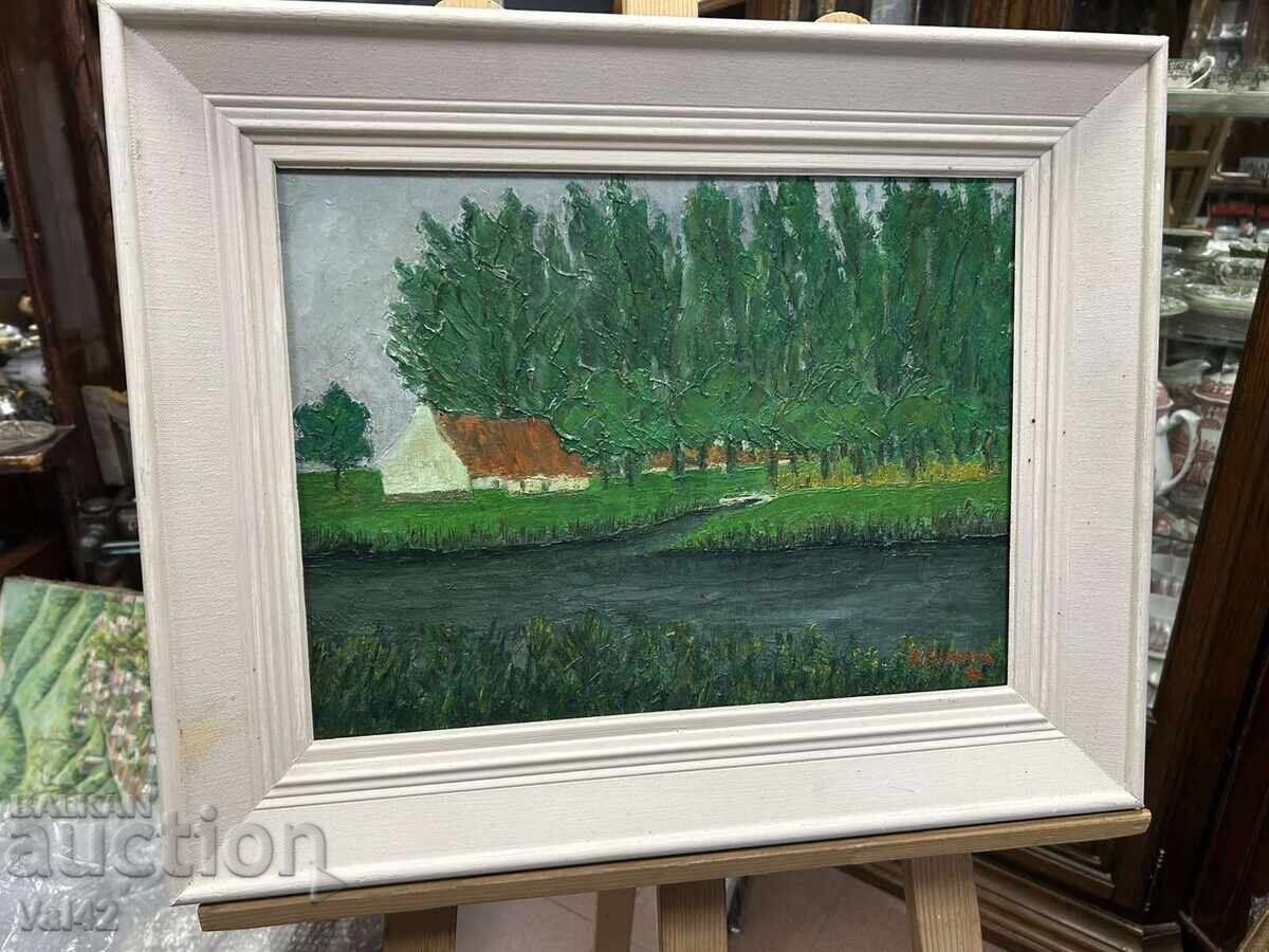 Licitație Peisaj cu râu – A. Goselin, 1972, ulei pe pânză Licitație Peisaj cu râu – A. Goselin, 1972, ulei pe pânză