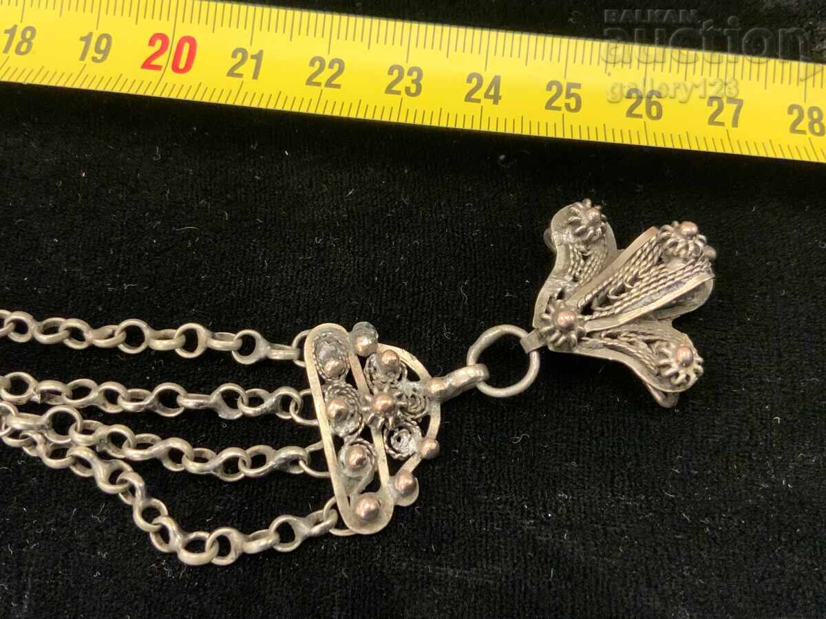 Auction Revival-era jewelry silver filigree clasp button Razlog Auction Revival-era jewelry silver filigree clasp button Razlog