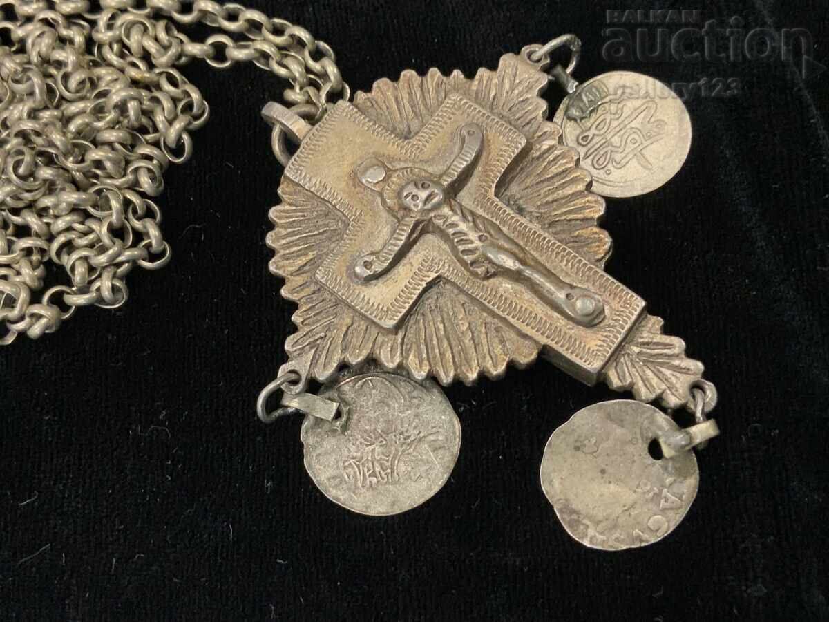 Auction Renaissance double-sided cross Virgin Mary Christ silver cut Auction Renaissance double-sided cross Virgin Mary Christ silver cut