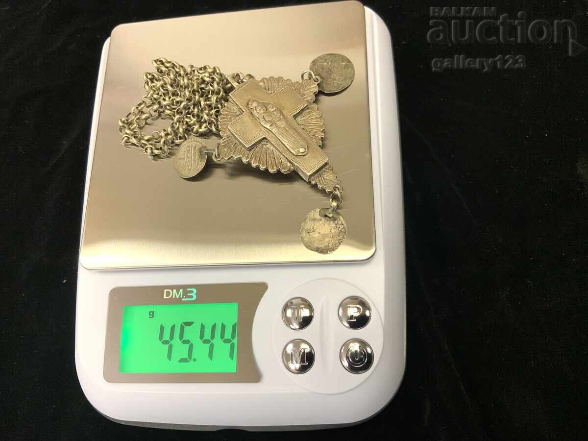 Renaissance double-sided cross Virgin Mary Christ silver cut - 6 Renaissance double-sided cross Virgin Mary Christ silver cut - 6