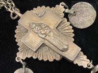 Renaissance double-sided cross Virgin Mary Christ silver cut