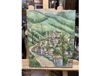 Rusy Ganchev – Landscape with Bulgarian Village, oil on canvas, 3