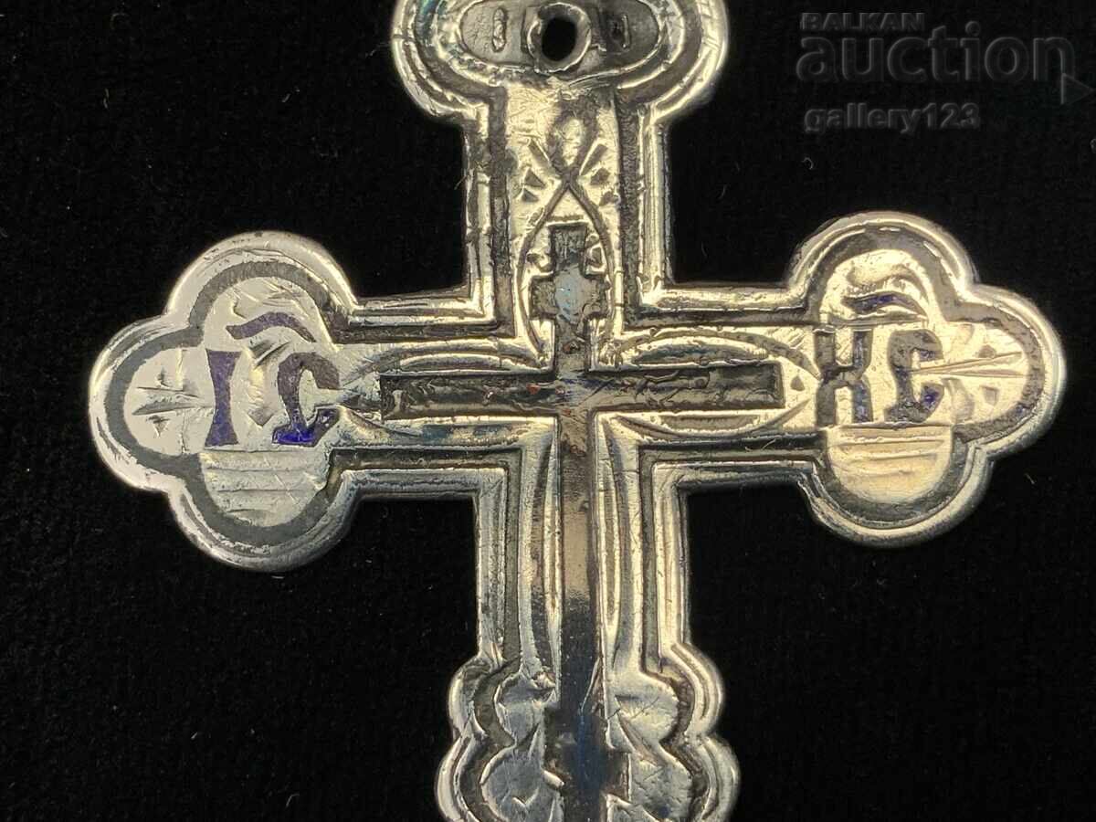 Auction Russian Silver Cross, Silver, 84 Assay, Enamel Auction Russian Silver Cross, Silver, 84 Assay, Enamel