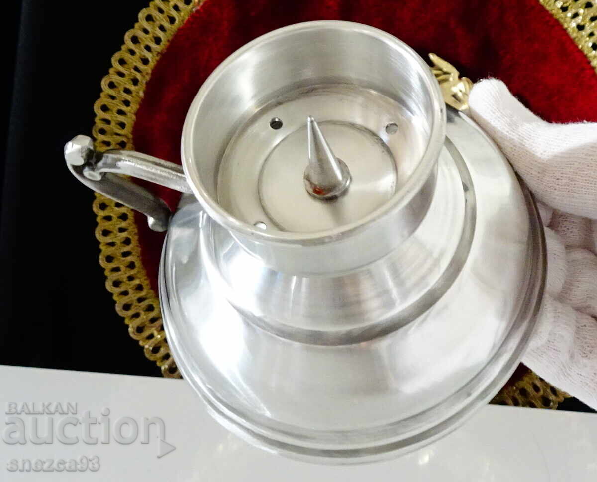 Аукцион Калаен свещник с дръжка.