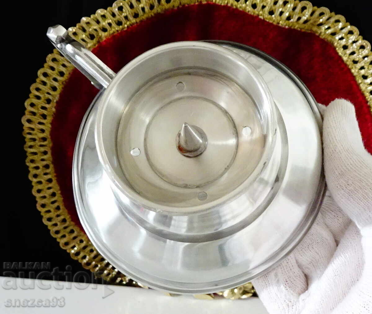 Калаен свещник с дръжка. - 5