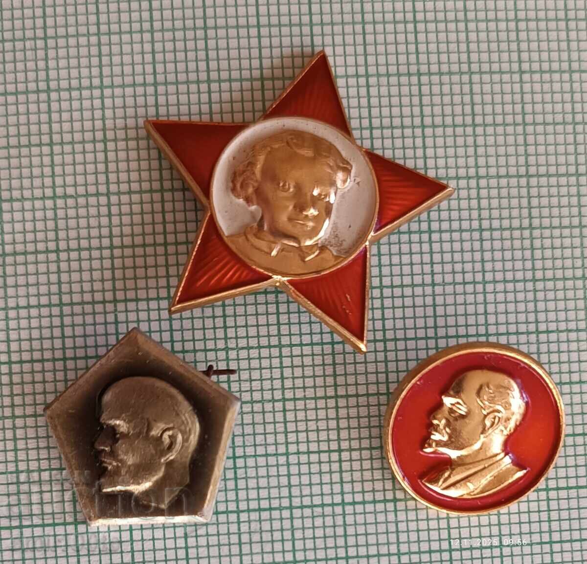 Σήματα 3 τεμάχια Λένιν Σήματα 3 τεμάχια Λένιν