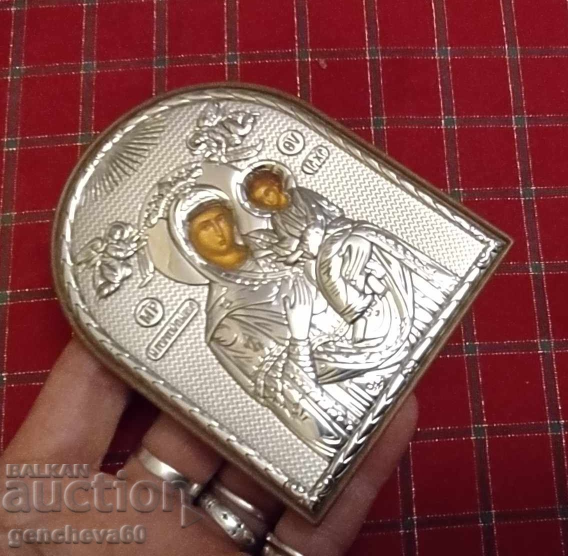 Ασημένια εικόνα Παναγίας με το Θείο Βρέφος SilverAxian - 6