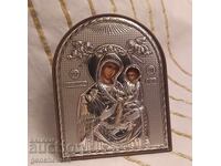Silver Greek icon Virgin Mary with the Child SilverAxian