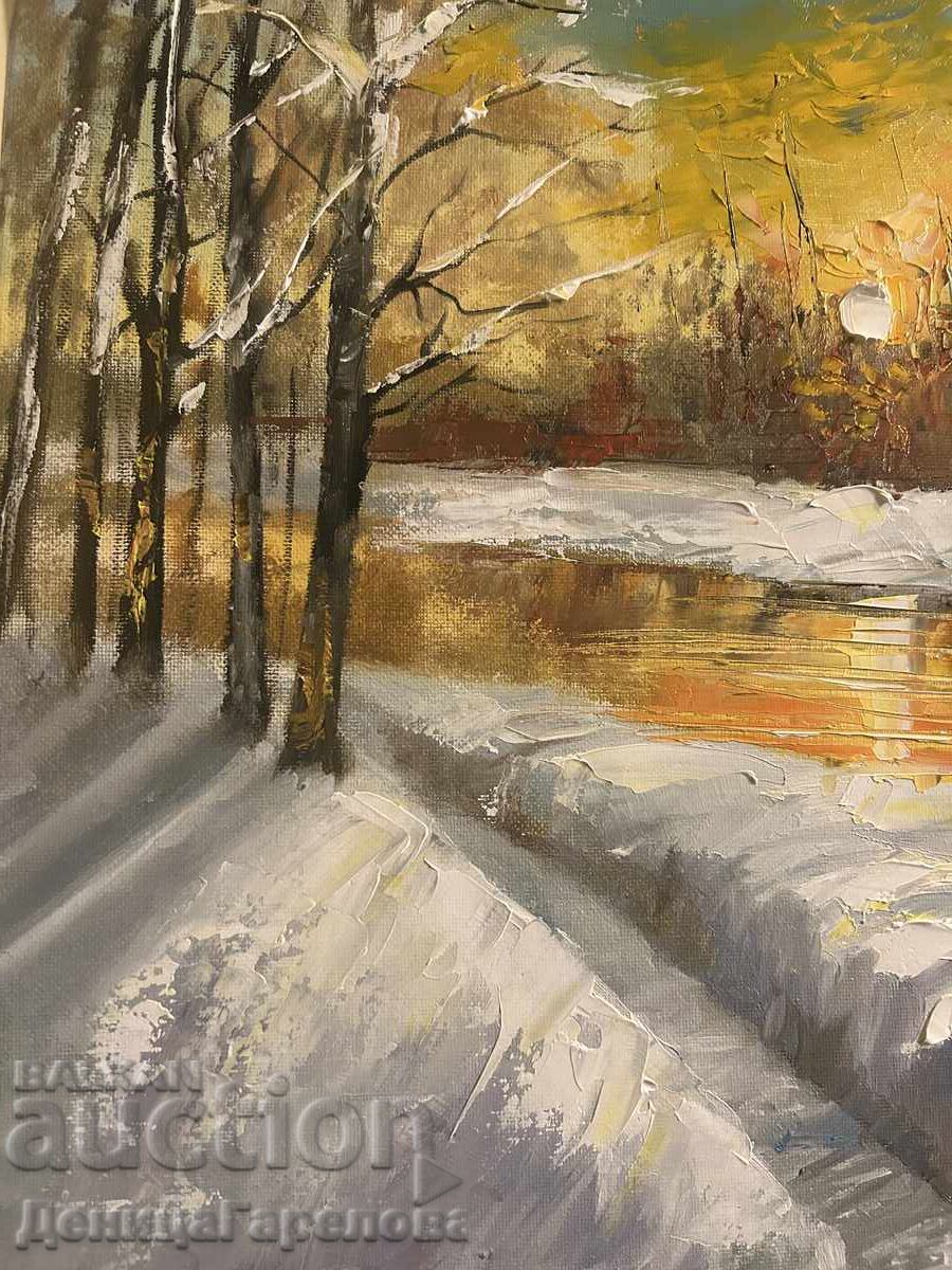 Delivery of Denitsa Garelova oil painting 50/40 "Winter Reflections" Delivery of Denitsa Garelova oil painting 50/40 "Winter Reflections"