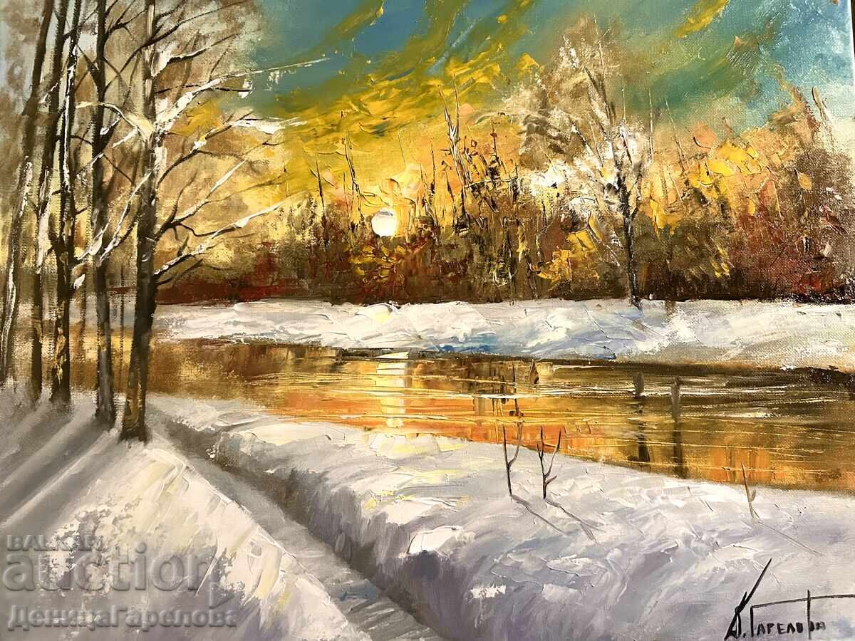 Denitsa Garelova oil painting 50/40 "Winter Reflections" Denitsa Garelova oil painting 50/40 "Winter Reflections"