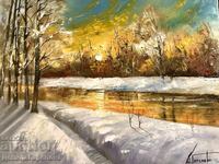 Denitsa Garelova oil painting 50/40 "Winter Reflections"