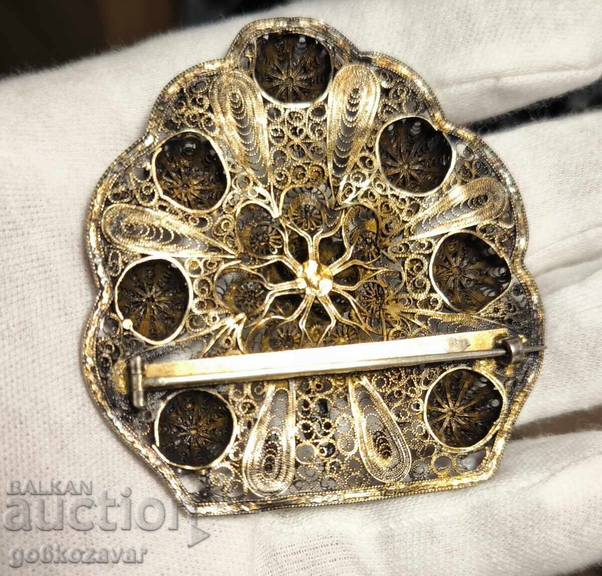Delivery of Brooch Over 200 Years Old Filigree! Unique Silver Gold! Delivery of Brooch Over 200 Years Old Filigree! Unique Silver Gold!