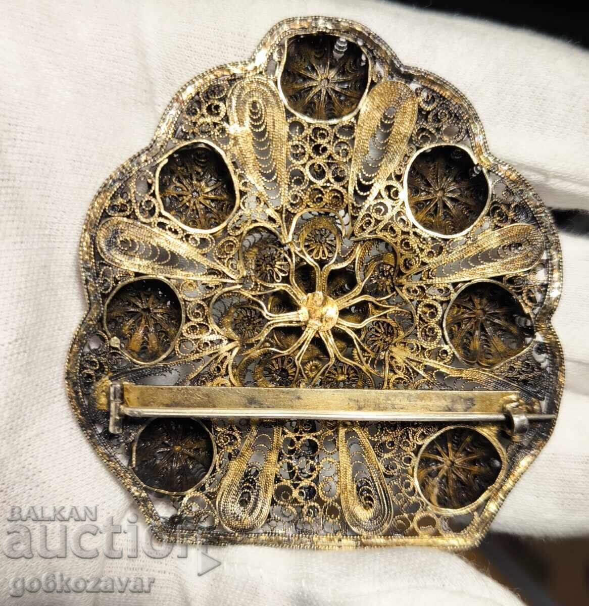 Brooch Over 200 Years Old Filigree! Unique Silver Gold! - 5 Brooch Over 200 Years Old Filigree! Unique Silver Gold! - 5