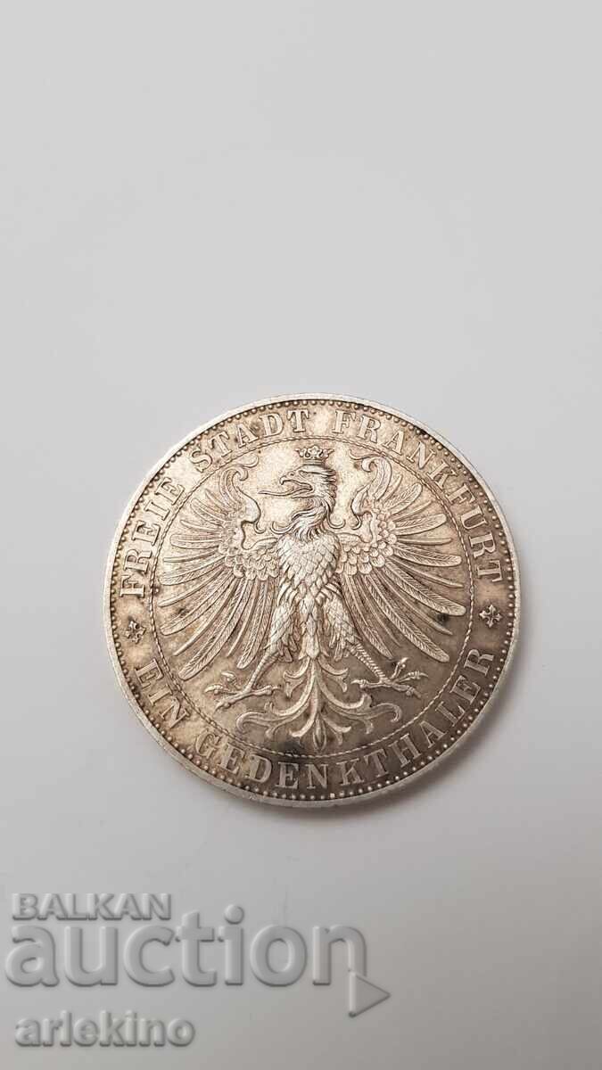 Rare Silver Coin Thaler 1863 - Frankfurt, Germany - 5 Rare Silver Coin Thaler 1863 - Frankfurt, Germany - 5