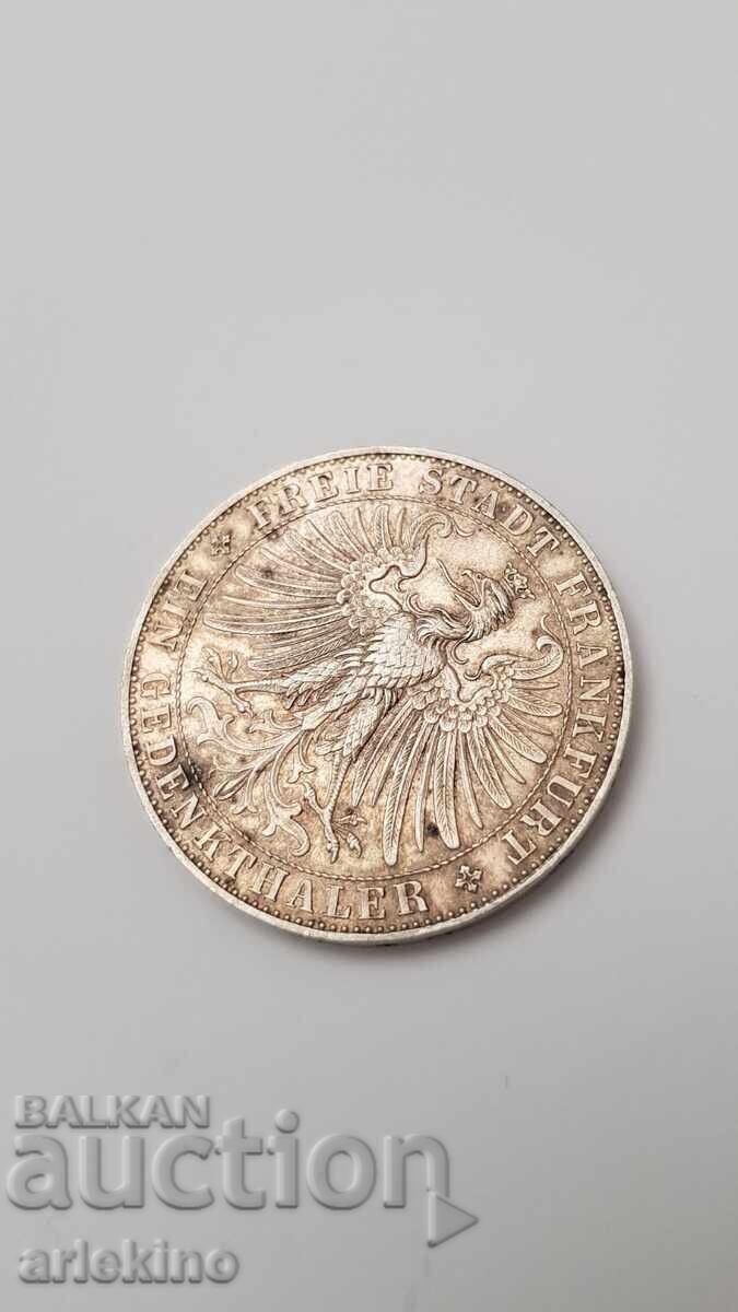 Rare Silver Coin Thaler 1863 - Frankfurt, Germany - 6 Rare Silver Coin Thaler 1863 - Frankfurt, Germany - 6