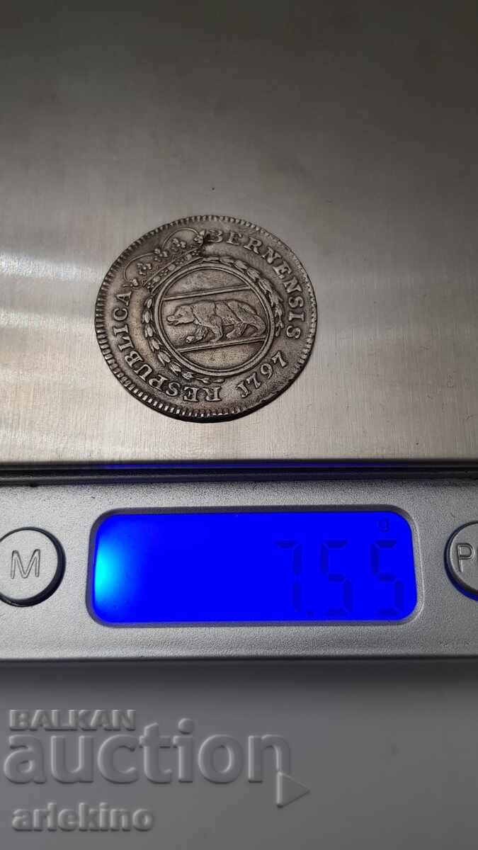 Monedă rară de argint 1/4 Taler 1797, Elveția - 7 Monedă rară de argint 1/4 Taler 1797, Elveția - 7