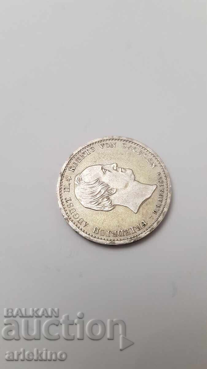 Rare Silver Coin 1/6 Thaler 1854 Saxony, Germany with price 230.00 BGN | € 117.60