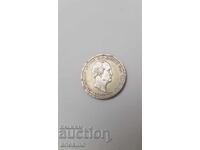 Rare Silver Coin 1/6 Thaler 1854 Saxony, Germany