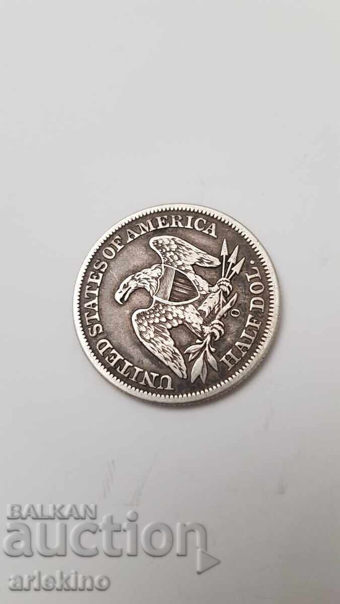 Rare Silver Coin 1/2 Dollar 1854 America, USA - 7