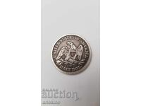 Rare Silver Coin 1/2 Dollar 1854 America, USA