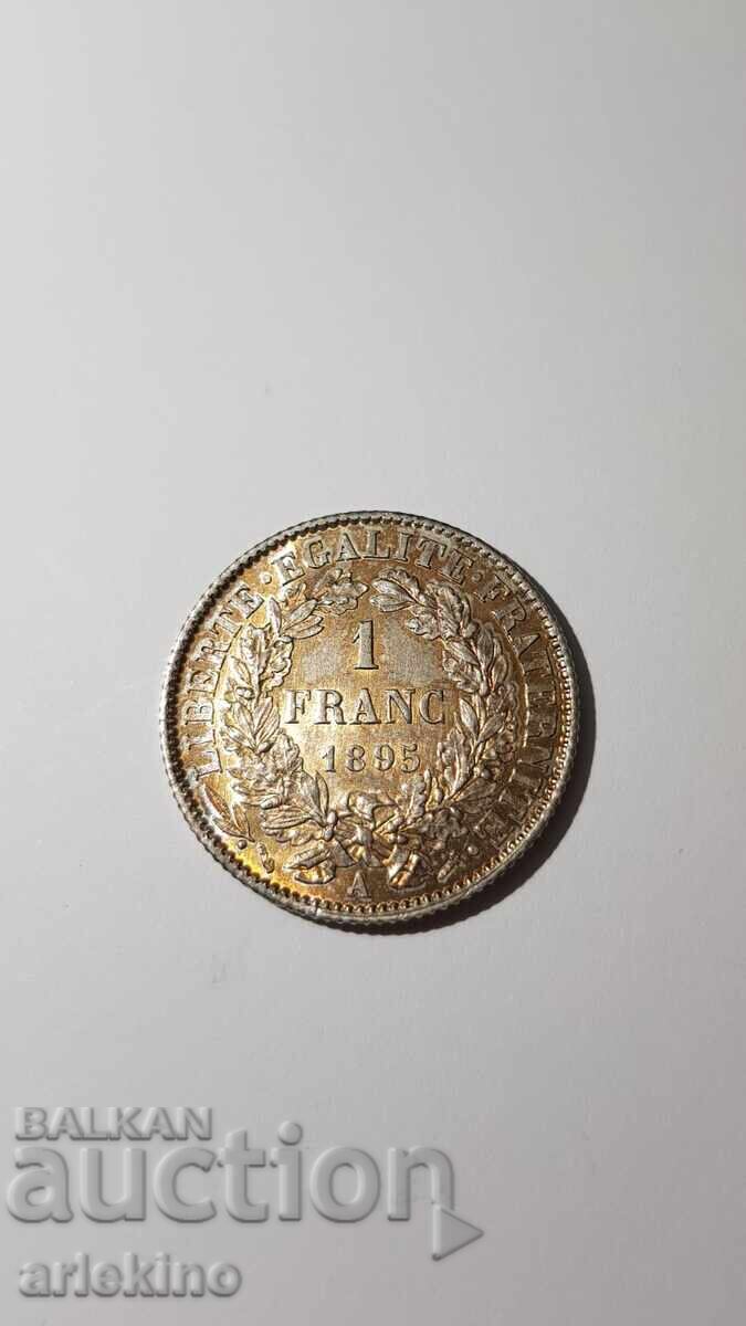 Κορυφαία ποιότητα σπάνιου ασημένιου νομίσματος 1 Φράγκο 1895 - 5 Κορυφαία ποιότητα σπάνιου ασημένιου νομίσματος 1 Φράγκο 1895 - 5