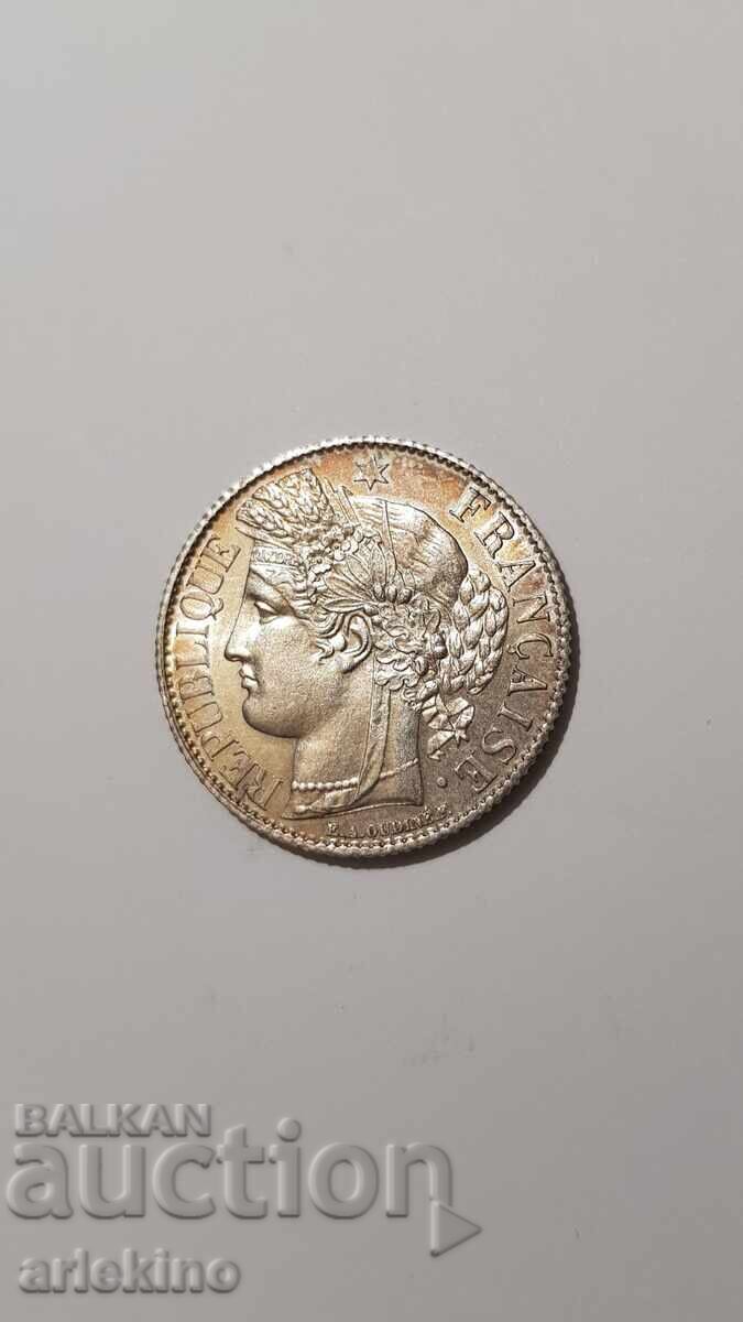 Κορυφαία ποιότητα σπάνιου ασημένιου νομίσματος 1 Φράγκο 1895 - 6 Κορυφαία ποιότητα σπάνιου ασημένιου νομίσματος 1 Φράγκο 1895 - 6