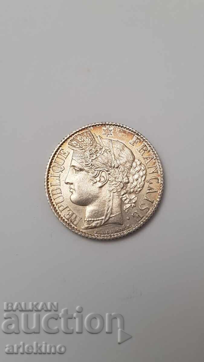 Κορυφαία ποιότητα σπάνιου ασημένιου νομίσματος 1 Φράγκο 1895 Κορυφαία ποιότητα σπάνιου ασημένιου νομίσματος 1 Φράγκο 1895