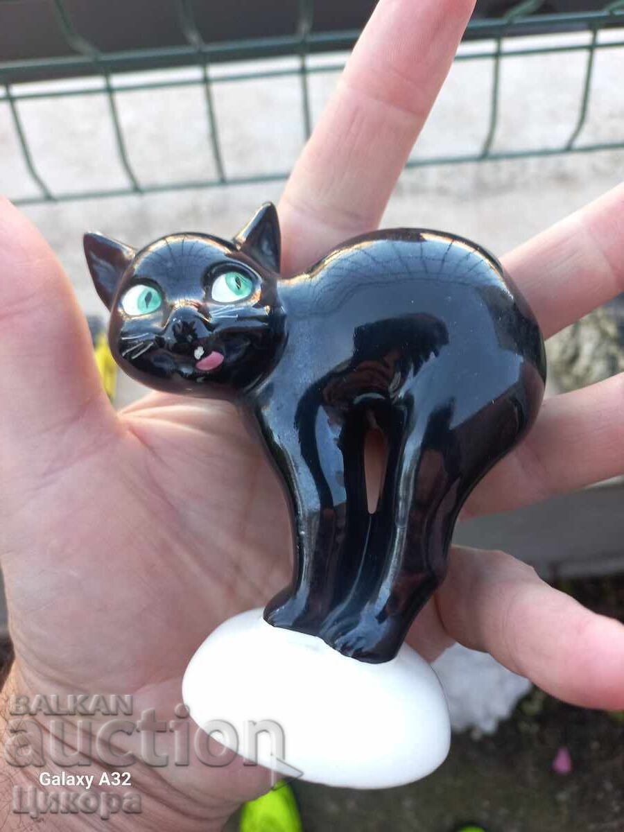 BLACK PORCELAIN CAT FIGURE KITTEN GOEBEL - 5