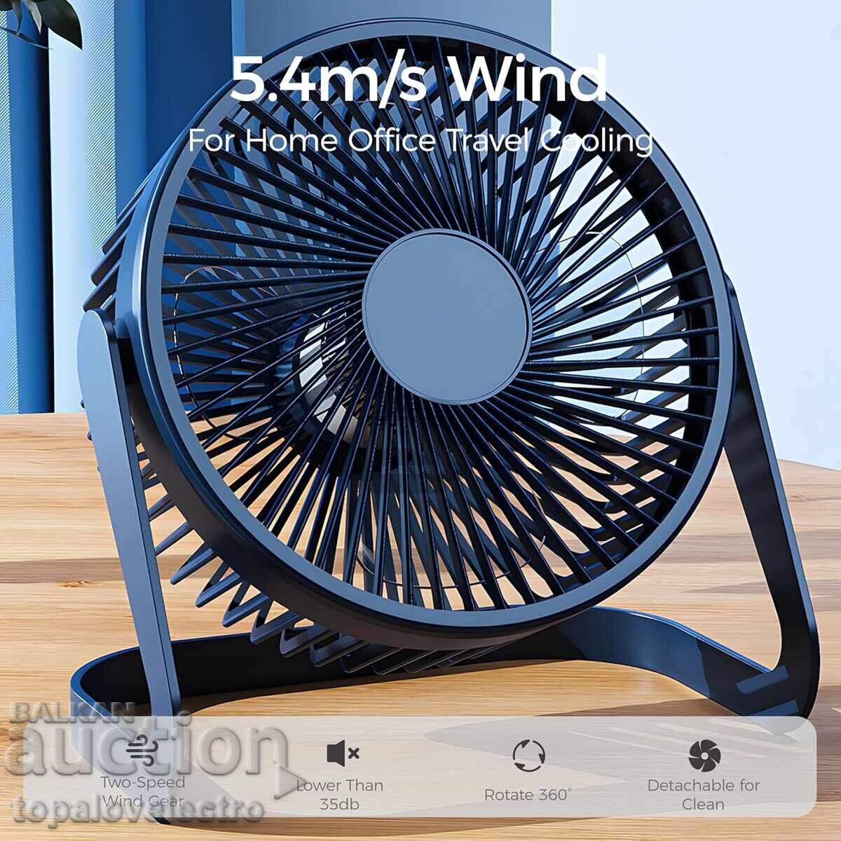 Licitație Ventilator de masă USB, 2 viteze, rotație 360° Licitație Ventilator de masă USB, 2 viteze, rotație 360°