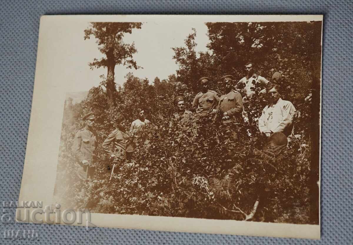 ΠΣΒ Παλιά Στρατιωτική Φωτογραφία αξιωματικοί στολή στο δάσος