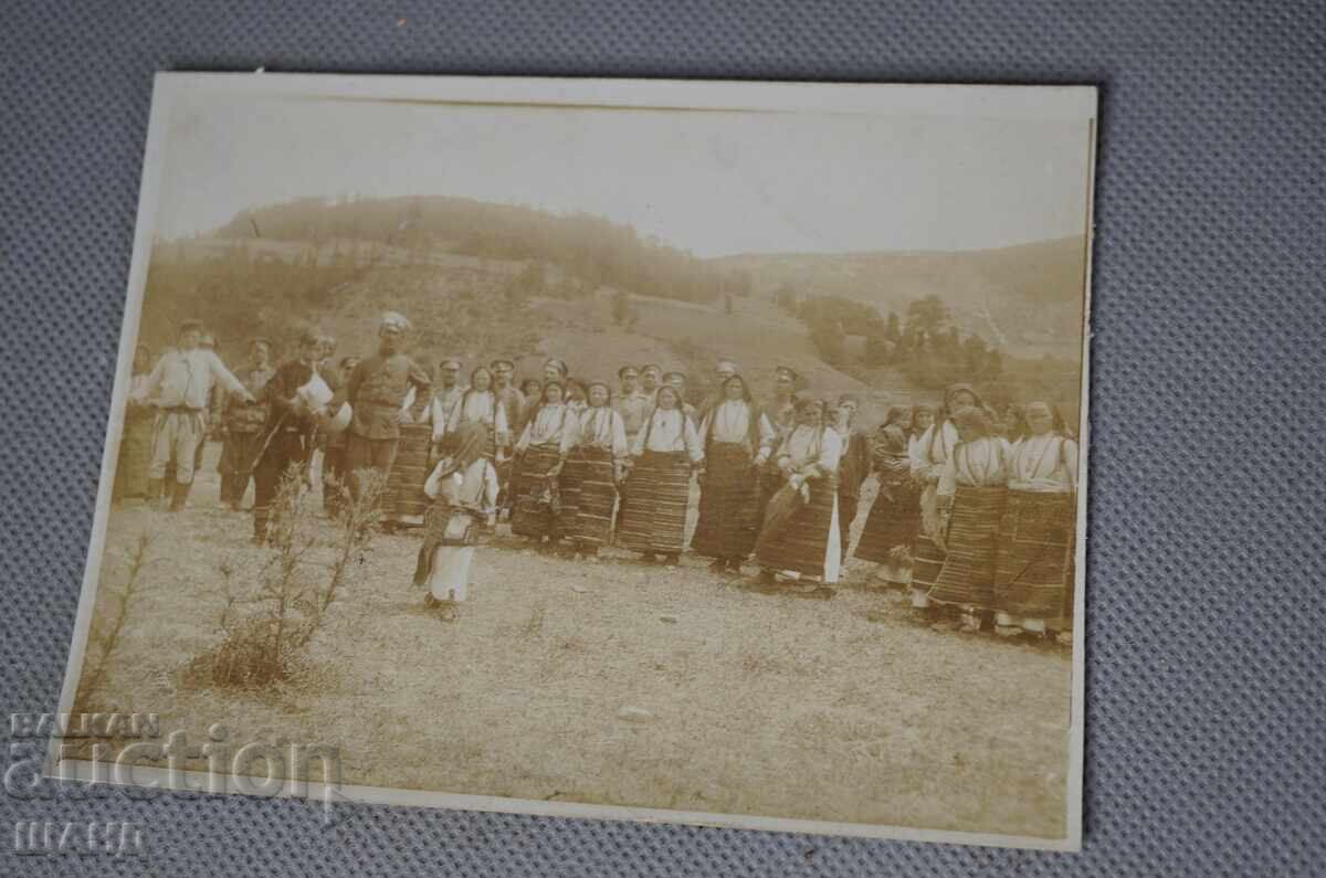 1918 PSV Old Military Photo of Officers at a Horo Dance, Rubino Train Station 1918 PSV Old Military Photo of Officers at a Horo Dance, Rubino Train Station