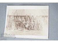 Old Military Photo of Officers in Uniform with Rifle