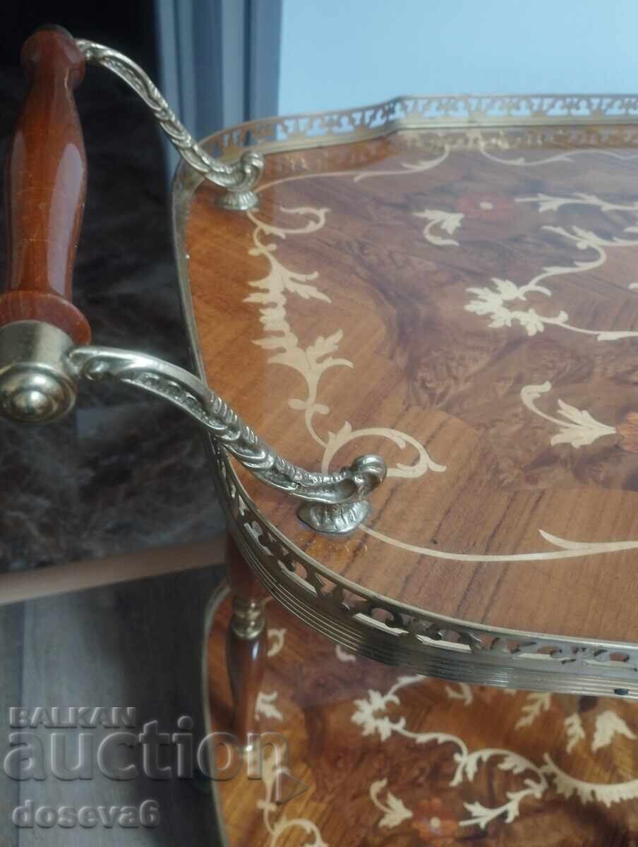 Antique serving cart with inlay with price 614.00 BGN | € 313.93 Antique serving cart with inlay with price 614.00 BGN | € 313.93