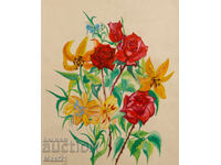Картина натюрморт акварел цветя