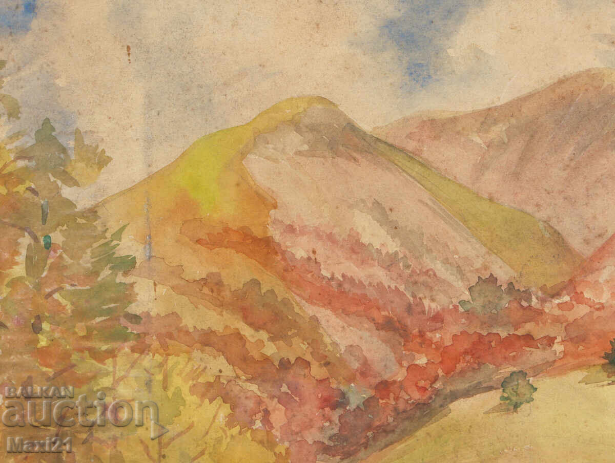 Παράδοση Ακουαρέλα τοπίο φύση